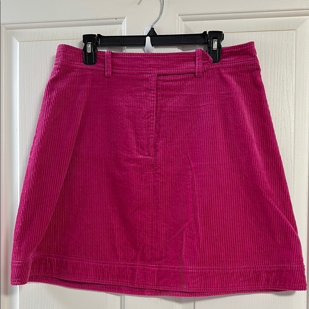 OSCAR de la Renta Bright Pink Cotton Corduroy Mini Skirt Sz 14